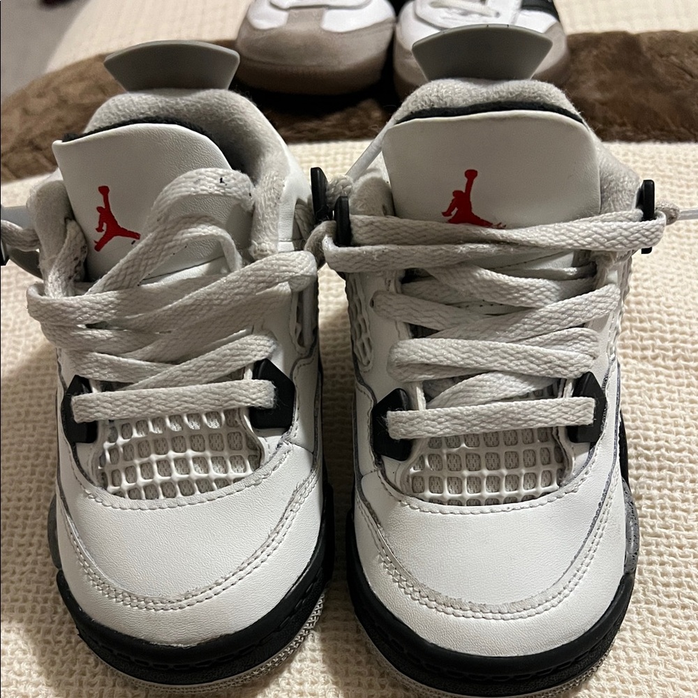 Jordan Kids Sneakers in White and Black with Red Accents